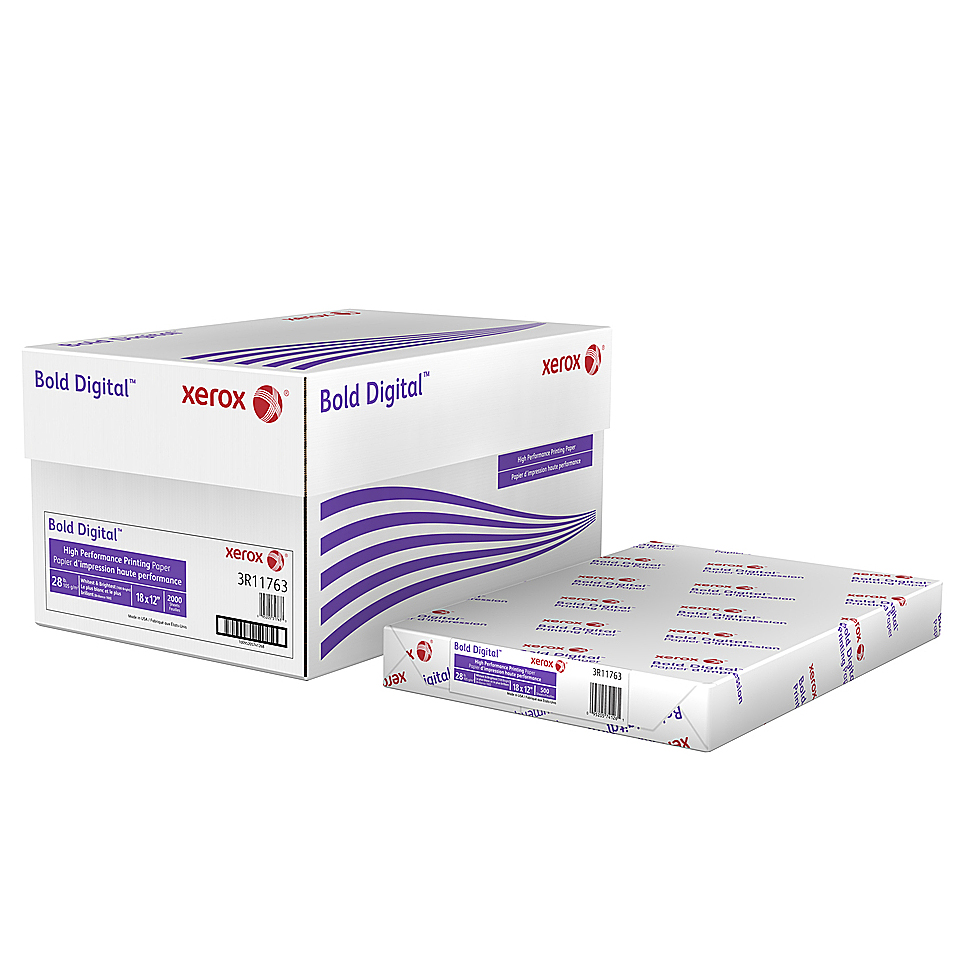 Xerox® Bold Digital™ Printing Paper Blue White 28 lb. Smooth Text 105 gsm 100 Brightness 12x18 in. 500 Sheets per Ream - Email or call for Bulk Orders!
